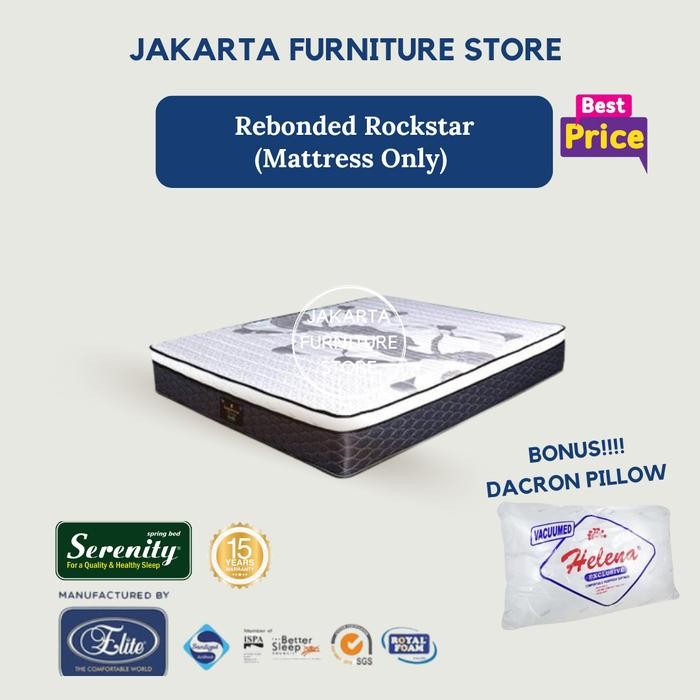 Promo Kasur Busa Rebonded Serenity Rockstar Uk. 180x200 (Hanya kasur)