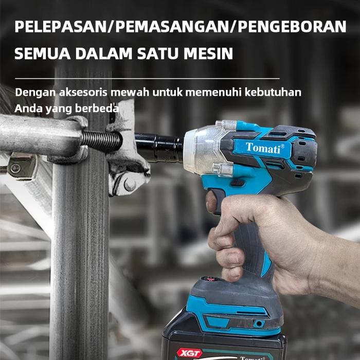 Cordless Impact Wrench 520 N.M Impact Baterai Mesin Bor Untuk Baut