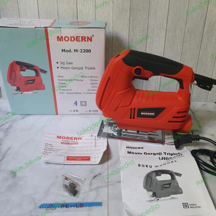 Mesin Jigsaw Modern M2200 Gergaji Triplek Listrik Modern Jig Saw
