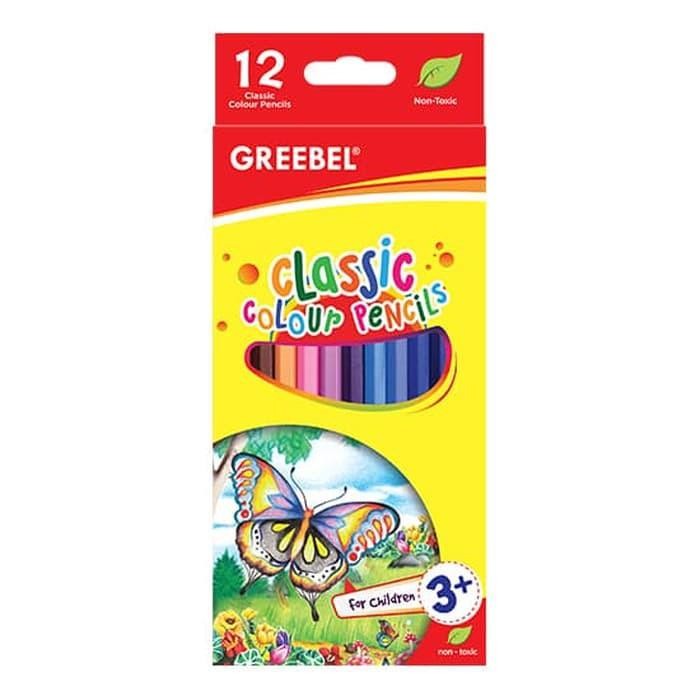 

SET Pensil Warna 12 Classic Coloured Pencils Greebel Panjang