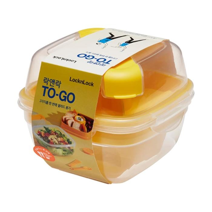 Lock & Lock To Go Salad Box 950Ml Hsm8440Tlb/Hsm8440Tly #Gratisongkir