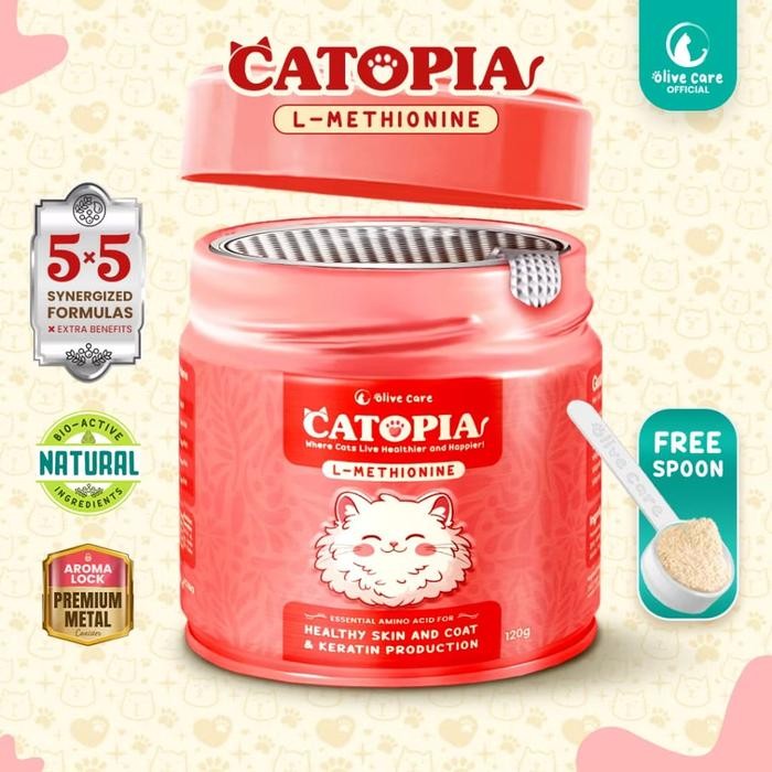 OLIVE CARE CATOPIA L-METHIONINE VITAMIN KUCING SUPLEMEN ASAM AMINO UNTUK PRODUKSI KERATIN,