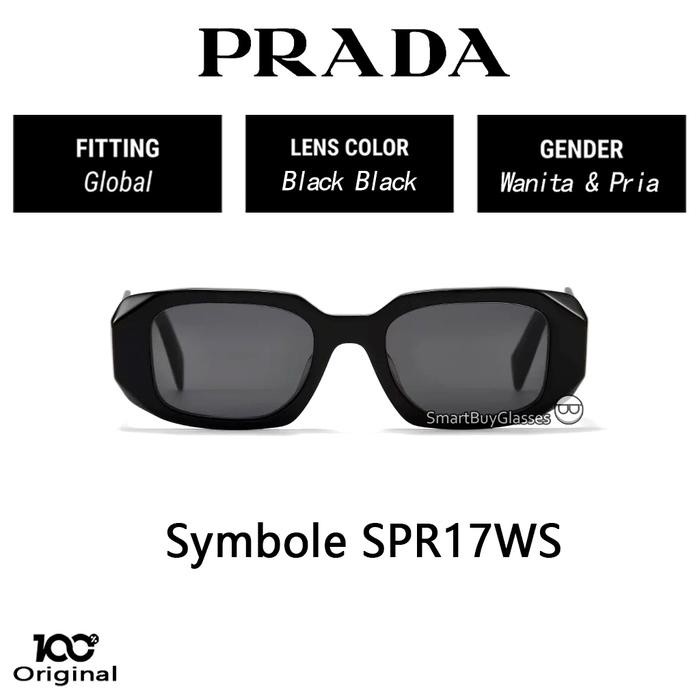 JUAL Asli kacamata hitam PRADA Symbole SPR17WS Black sunglasses lensa kaca pria wanita Original 100%