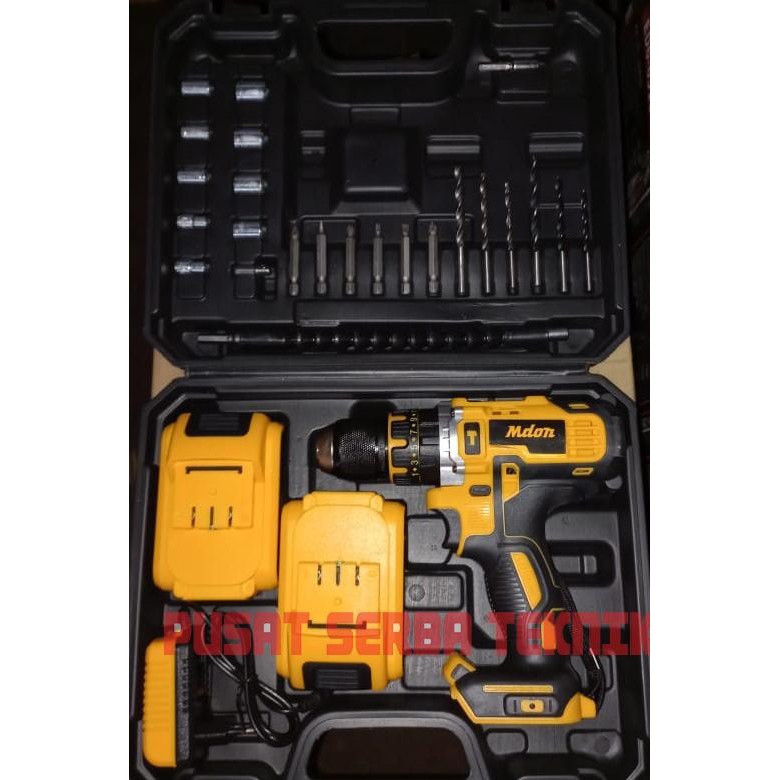 Mesin Bor Mdon 18Ts Cordless Drill Impact Drill 18V Baterai Besi Beton