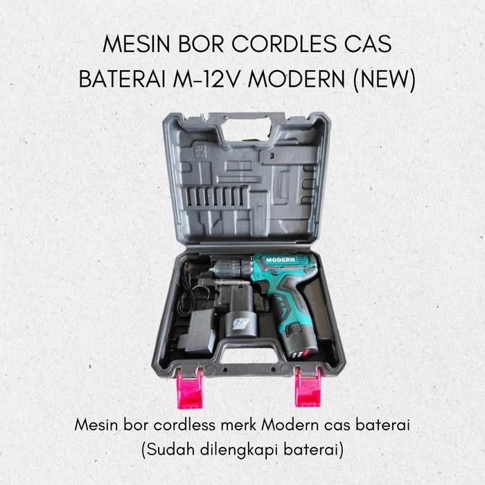 Mesin Bor Cordles Cas Baterai M-12V Modern