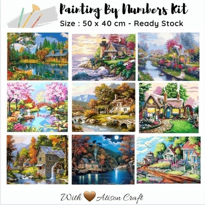 

SALE PROMO PAINT BY NUMBER 50 X 40 CM - SCENERY EDITION WITH NO FRAME READYY