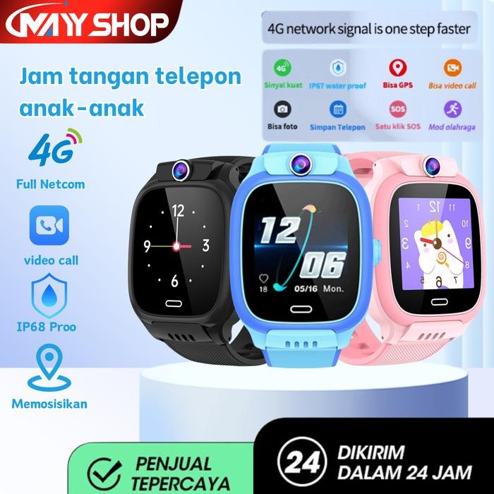 MAYY 4G Anti Air Jam tangan anak 4G Video telepon - anak Gps Digital Smartwatch anak Waterooftelepon