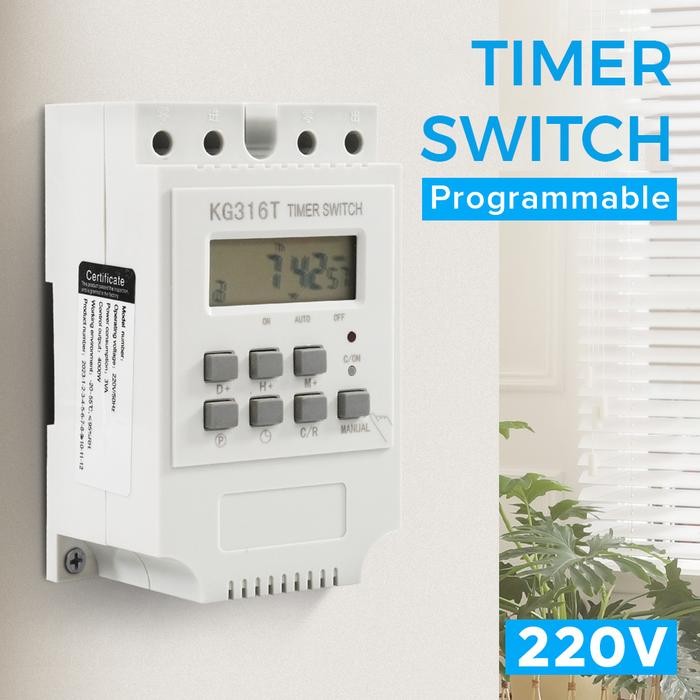 Programmable Timer Digital AC 220V 32 Program LCD Timer Listrik Otomatis MCB Timer Digital Timer