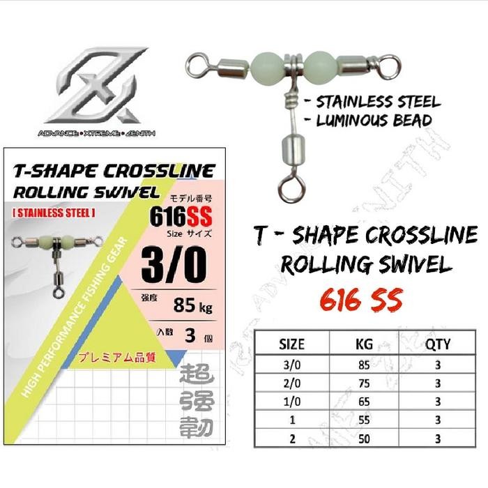 Kili kili T Shape Crossline Rolling Swivel Stainless Steel