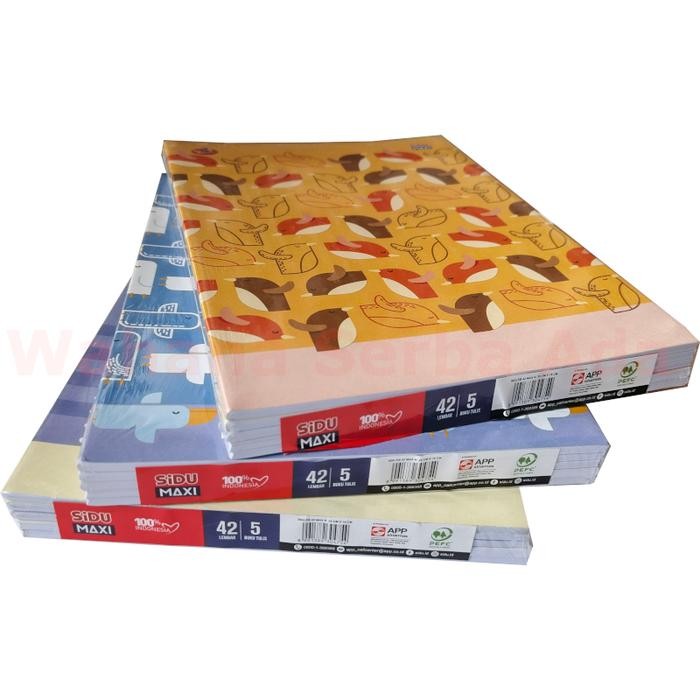 

Buku Tulis SIDU Maxi 42 Lembar 1 pack isi 5 buku boxy panjang