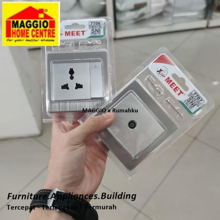 STOP KONTAK & SAKLAR LAMPU RUMAH MODERN - SILVER SERIES -
