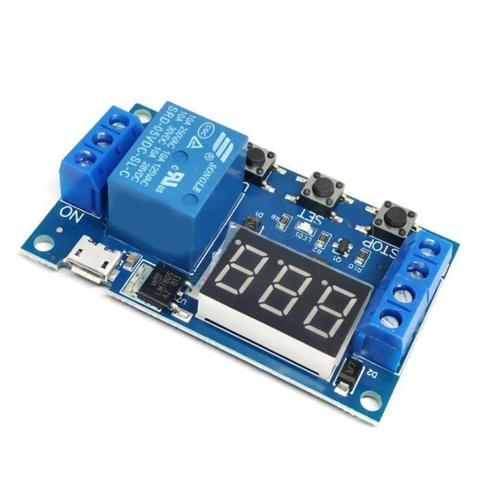 Relay Timer Delay Modul Display 4Tombol Digital DC Time
