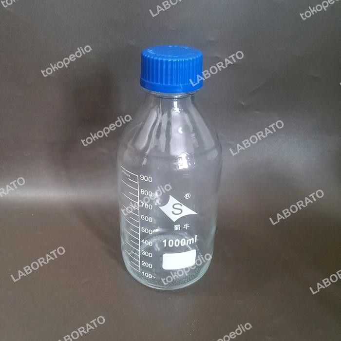 BOTOL SAMPEL 1000ML BENING LAB SAMPLE BOTTLE CLEAR 1000 ML 1L