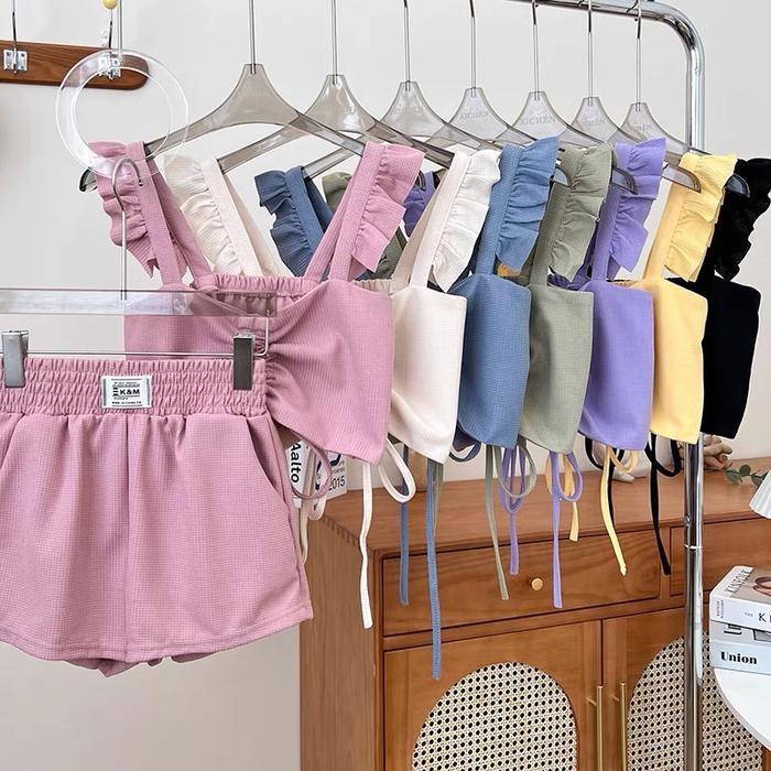 ONE SET BEACHWEAR WANITA PANTAI BEACH WEAR SHORT (2PCS) MX211