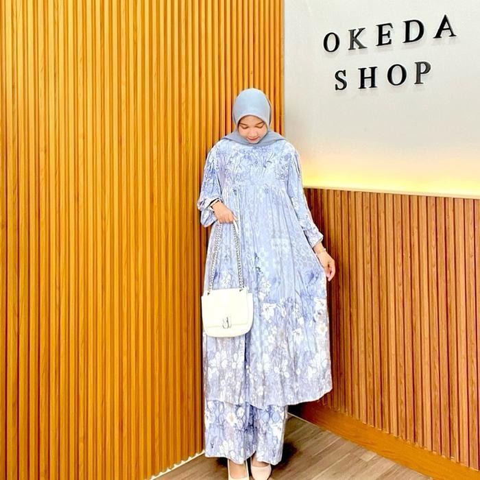 Okedashop - KALLA SETCEL - Setelan Tunik Celana Kulot Wanita Rayon Balon 2025