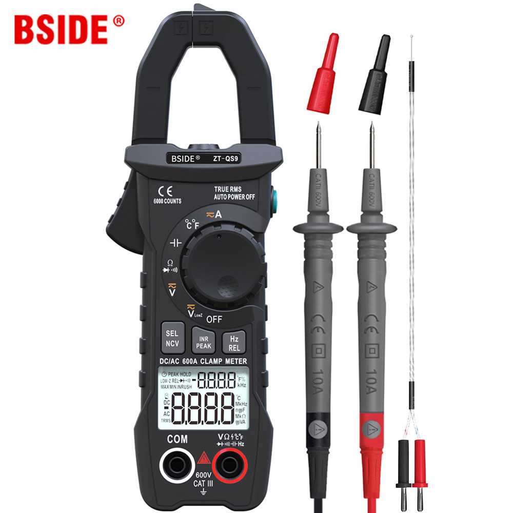 BSIDE Digital Clamp Meter 600A Current True RMS Smart Plier ammeter