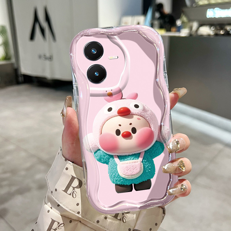 Casing Hp Untuk VIVO Y22 VIVO Y22s Case Casing HP kartun babi Kesing pelindung silikon krim baru Sof