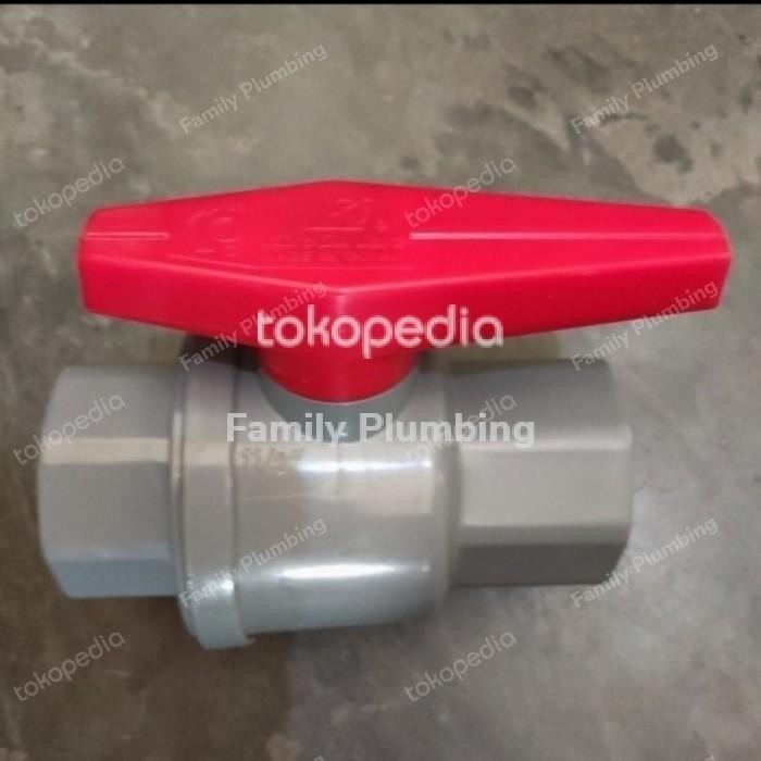 BALL VALVE STOP KRAN KERAN GATE VALVE PVC 1" INCH TAIWAN CM KDJ ZUKI