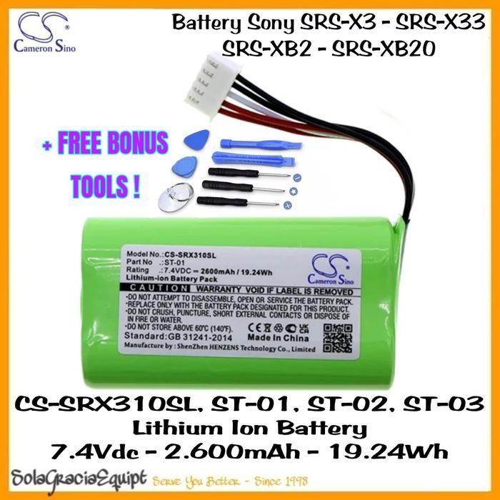 Batre Baterai Battery Sony Srs-X3 Srs-X33 Srs-Xb20 Srs-Xb2 7.4Vdc