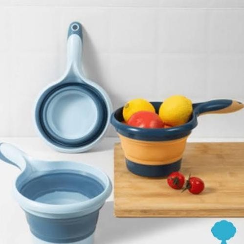 Termurah- Paket Hemat Ember Lipat Portable + Gayung Lipat Portable Ember Gayung Serbaguna