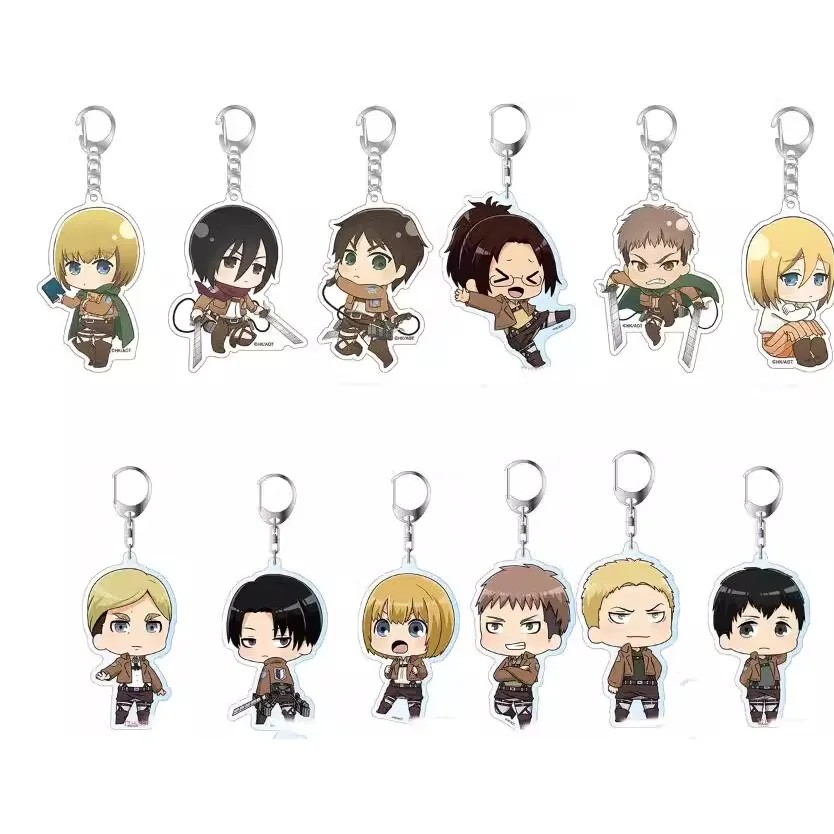 Game Connie Armin Erwin Jean Kirstein Eren Yeager Mikasa Ackerman Levi Keychain Doll Anime Acrylic