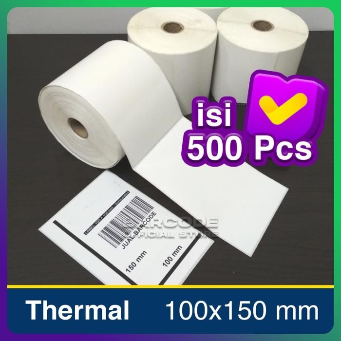 

Label Thermal 100X150 Kertas Sticker Receipt Printer Barcode Termal A6 Terbatas