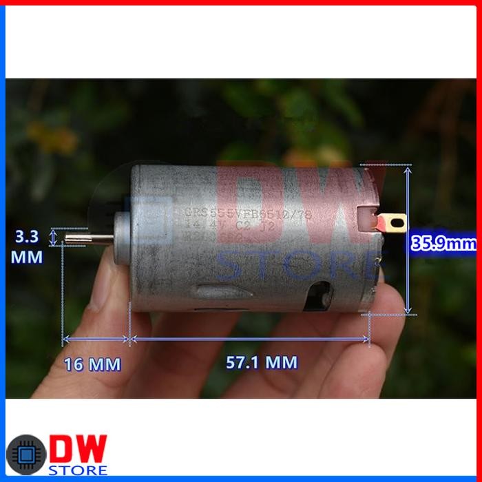 DINAMO DC MOTOR RS555 RS-555 DC 14.4V 12V-18V HIGH RPM SPEED TORQUE