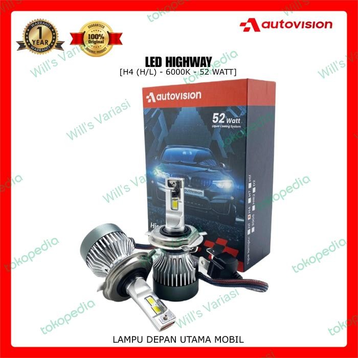Lampu LED Mobil H4 Autovision Highway 52 Watt 6000K