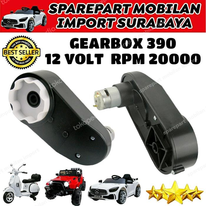 RS 390 GEARBOX GERBOK DINAMO MOBIL MAINAN MOTOR AKI ANAK 12 VOLT 20000