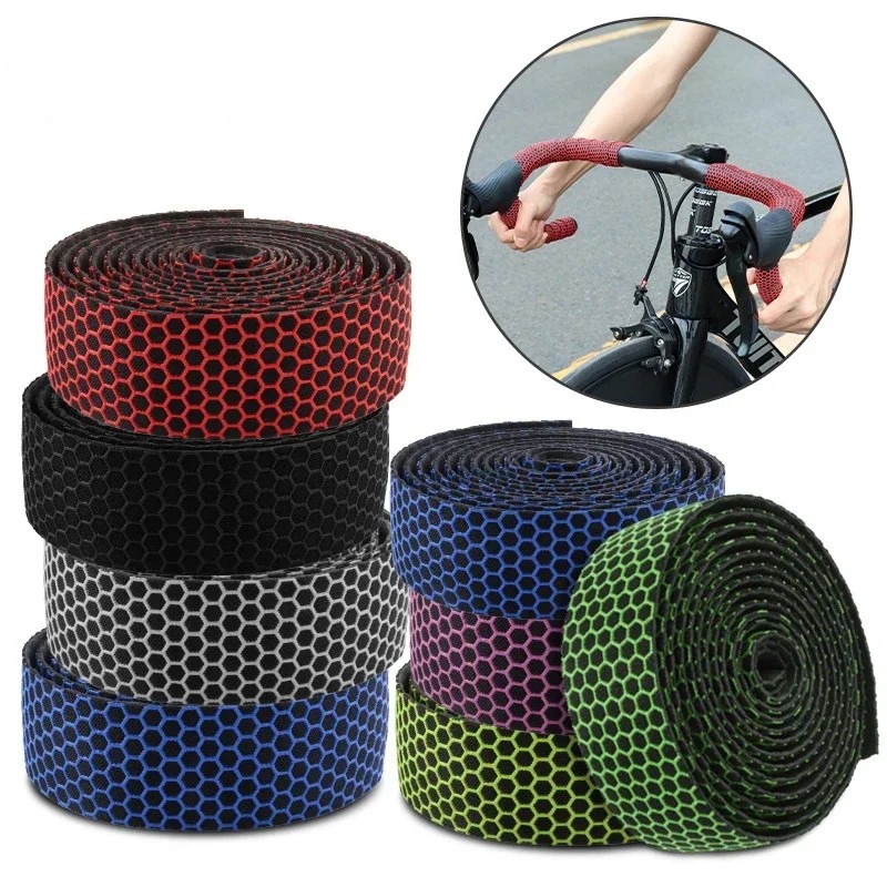 Road Bike Handlebar Tape Anti Slip Silica Gel Handlebar Tape Shock Absorption Cycling Bar Tape