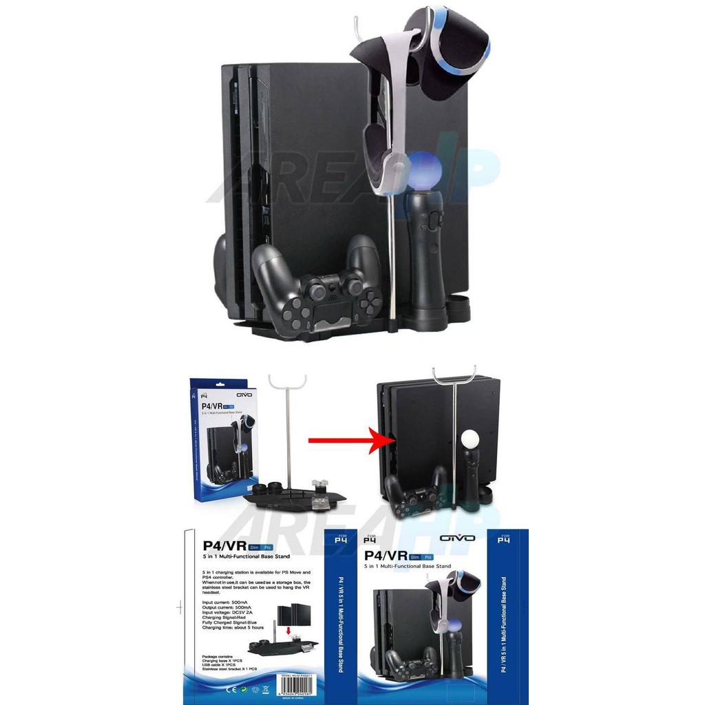 Murah Oivo 5 In 1 Charging Stand Iv-P4S011 For Ps 4, Pro, Slim, Vr