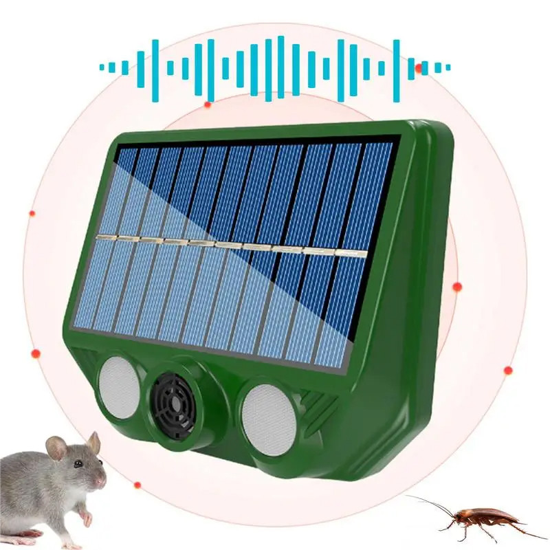 

Ultrasonic Cat Dog Repellent IP65 Waterproof Solar Powered Animal Deterrent LED Flashing Pest