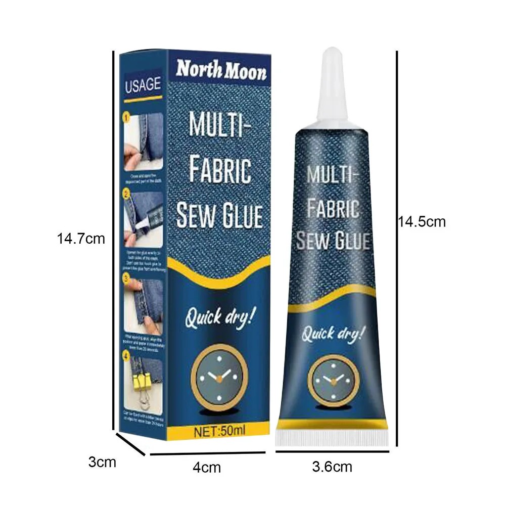 

50ml Sew Liquid Secure Glue Sewing Solution Stitch Adhesive Sealer Glue Quick Drying Fabric Leather