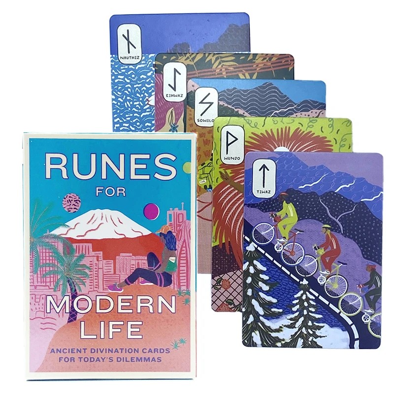 

1Pcs Deck Runes for Modern Life Tarot Card Oracle Prophecy Fate Divination Deck Family Party Board