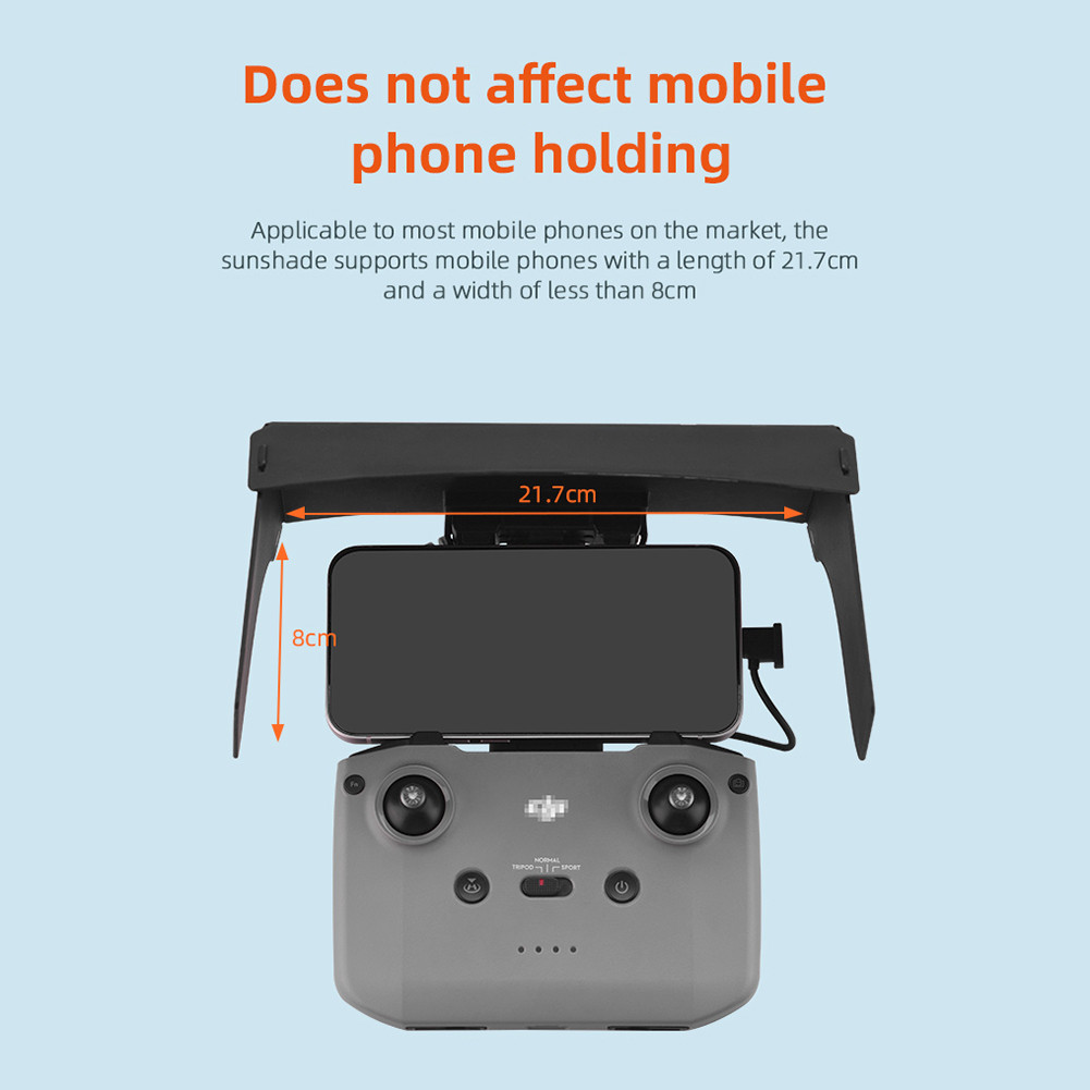 

For DJI Mavic 3/Mini 2/Air 2/Air 2S/Mini 3 Pro RC-N1 Sunshade Remote Control Sun Hood Cover Phone