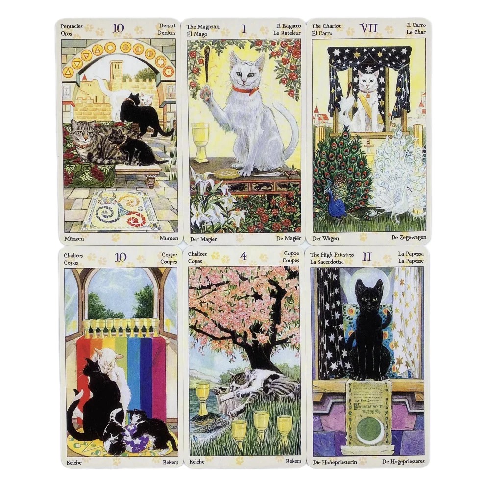 

1Pcs Deck Tarot Of Pagan Cats Full English Family Party Board Game Oracle Cards Astrology Divination