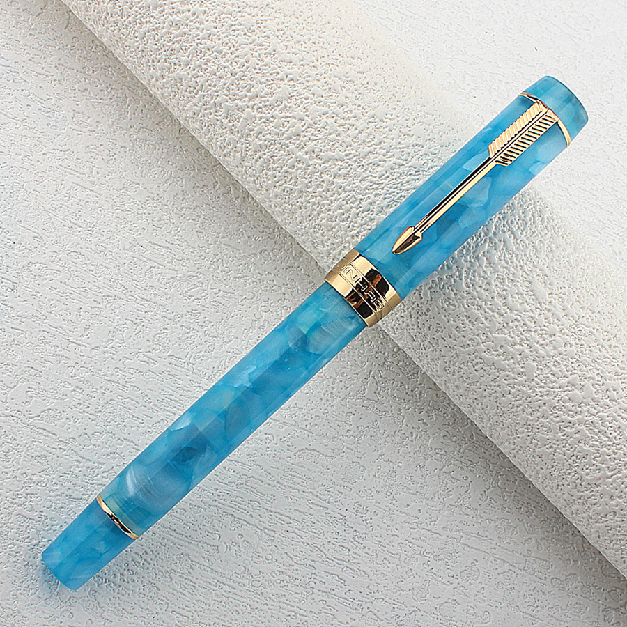 

Upgraded Version Jinhao 100 Mini Resin Fountain Pen Golden Clip F Nib with Converter Office Writing