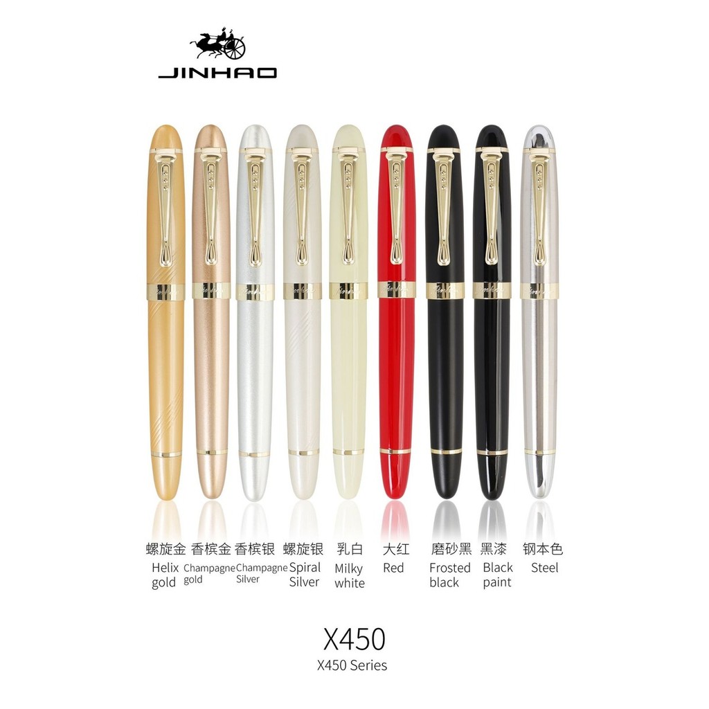 

Jinhao Classic Metal Rollerball Pen, Luxury Gold Trim 0.5MM Nib Medium Writing Jin Hao 450 Office