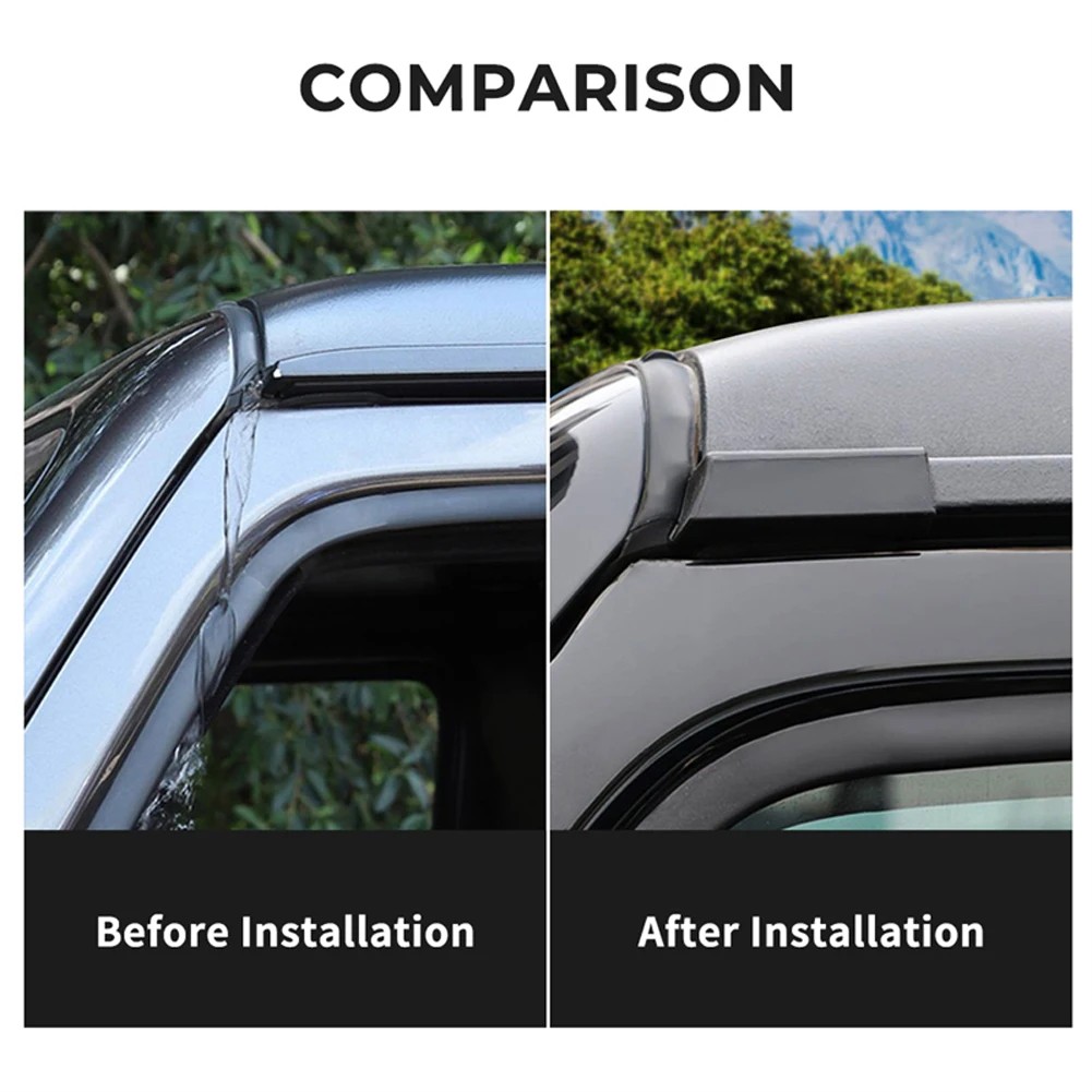 

2PCS Car Top Roof Water Rain Gutter Rainwater Extension For Jeep Wrangler JK 2018-2022 Car Exterior