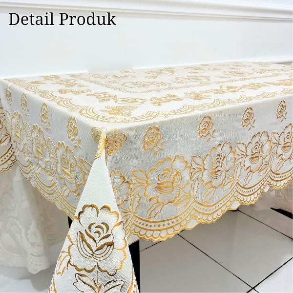 Taplak Meja Makan Besar Uk 150x228cm Taplak Meja Ruang Tamu Perlak Meja Bahan PVC Tebal Peremium D-P