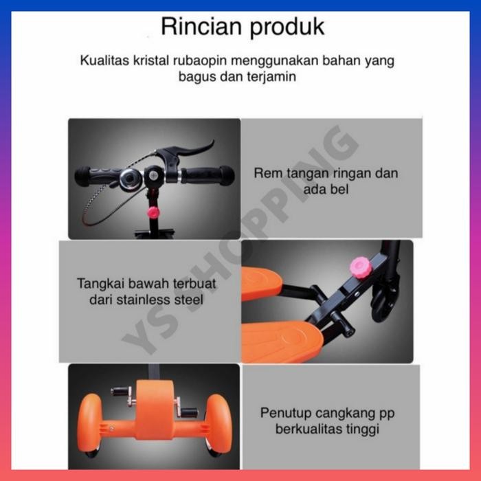 Skuter Anak Injak Dual Pedal Roda 3 / Skuter Mainan Otoped Anak