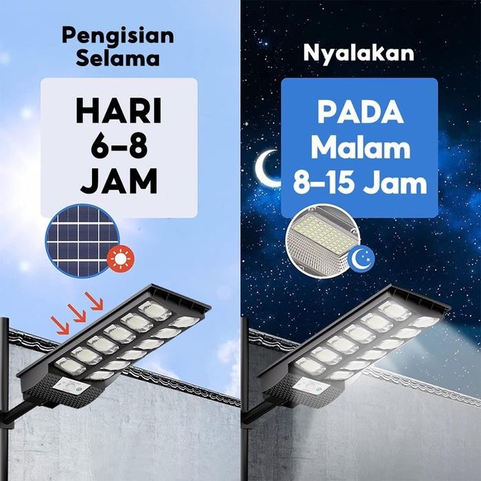 LAMPU SOLAR TENAGA SURYA LAMPU JALAN TENAGA SURYA OUTDOOR WITH REMOTE TIDAK KABEL PLASTIK TIANG