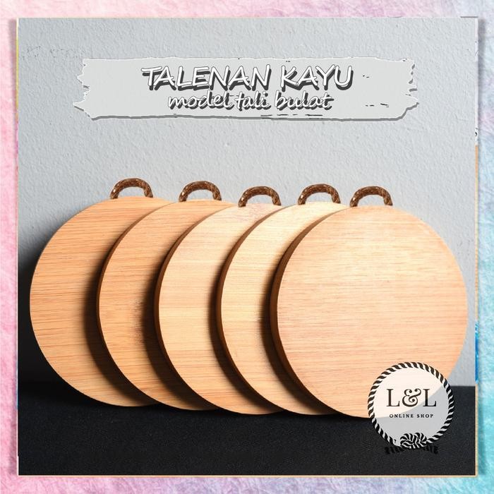 Allthebest Talenan Bulat Kayu Pinus Talenan Gantung Premium Food Grade