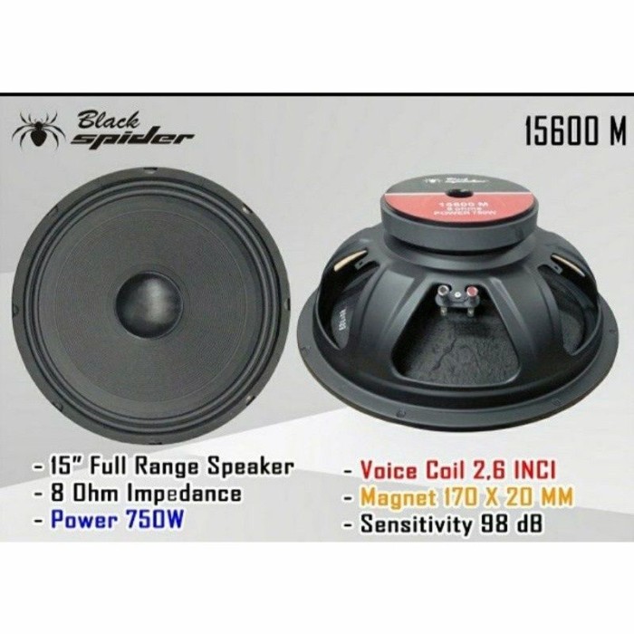(Allthebest) speaker spiker komponen 15inch 15in blackspider black spider