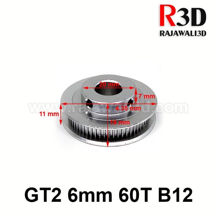 GT2 TIMING PULLEY 60 TEETH BORE 12MM BELT 6MM