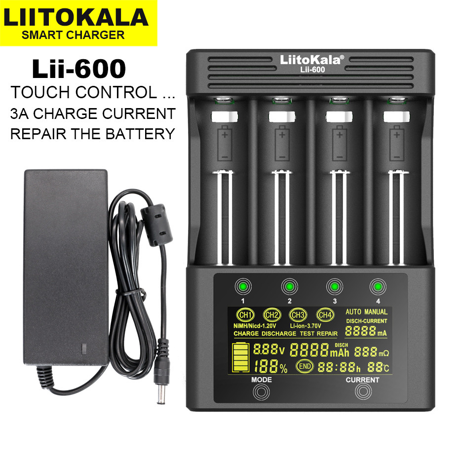 LiitoKala Lii-600 Lii-500S Lii-PD2  LCD 18650 Battery 3.7V 18350