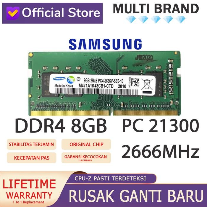 Ram Laptop Samsung Ddr4 8Gb 21300/2666Mhz Ori Ram Nb Ddr4 8Gb 2666Mhz
