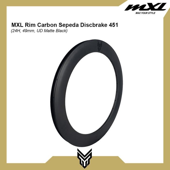 MXL Rims Sepeda Lipat Carbon Discke 20 451 24H 49MM Velg Sepeda