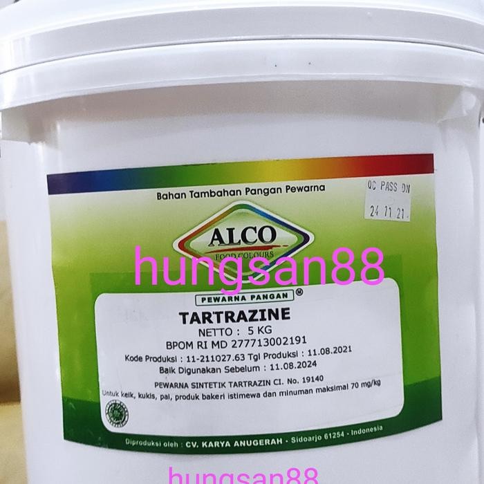 

Tartrazine @5Kg Pewarna Makanan Minuman Food Grade (Kuning Extra Jos) Khusus Instant & Sameday Saja