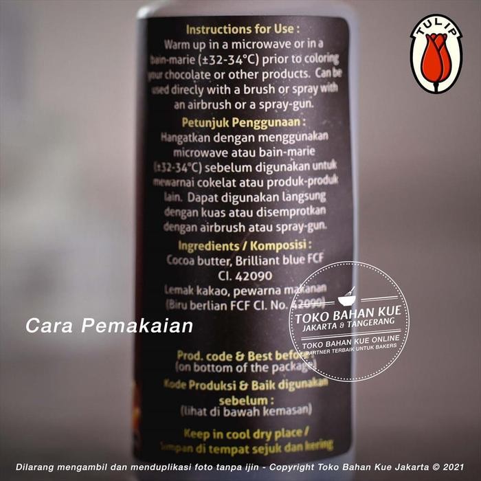 

Tulip Arte Chocolate Coloring Deep Black Cocoa Butter Pewarna Hitam Dye Coklat Gratis Ongkir